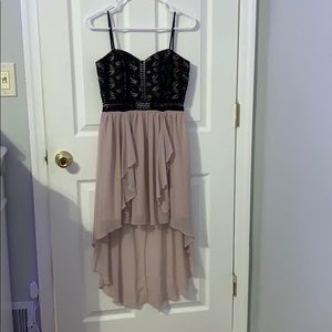 Tan/pink and black dress